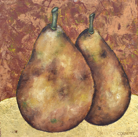 Two Pears on Gold