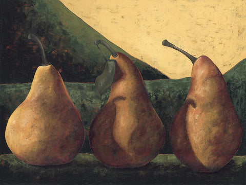 Bosc Pears On Green