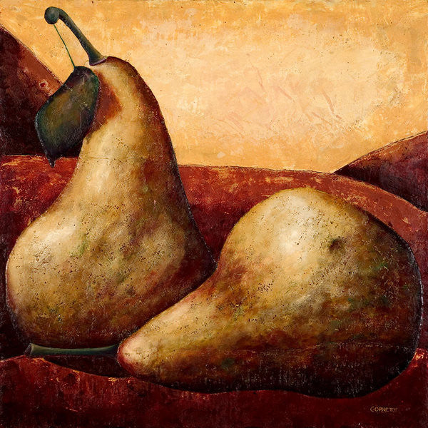 Bosc Pears On Red