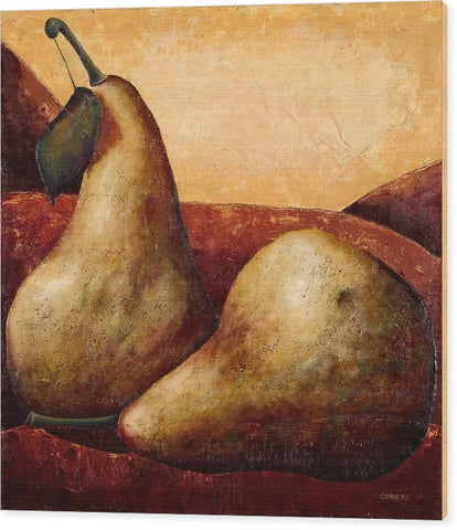 Bosc Pears On Red